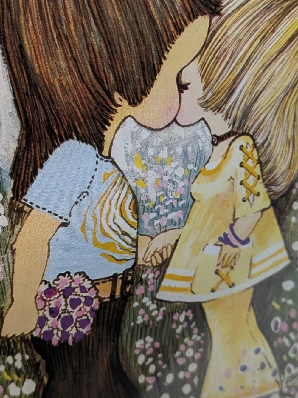 Vintage 1974 Framed Romantic Art Print 